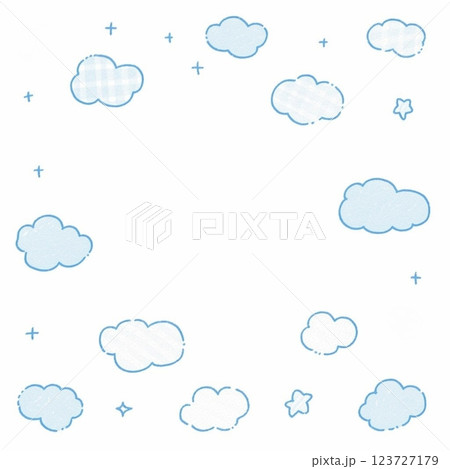 雲のフレーム、枠、グラフィック、素材、背景、デザイン 雲のフレーム、枠、グラフィック、素材、背景、デザイン 123727179