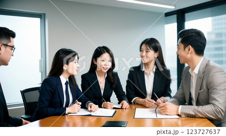 会議する人々 123727637