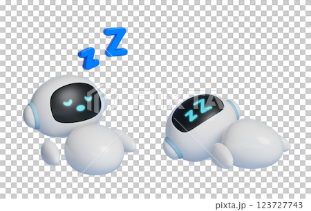 Sleeping AI Robot Character 3D Graphics 123727743