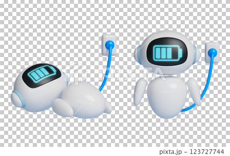 Charging AI Robot Character 3D Graphics 123727744