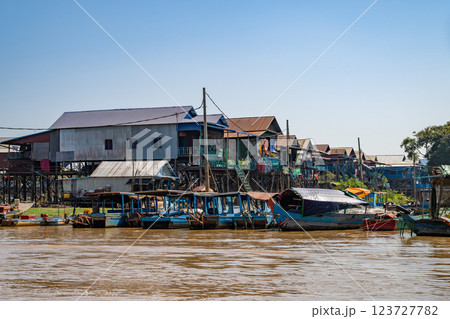 カンボジア　トンレサップ湖 123727782