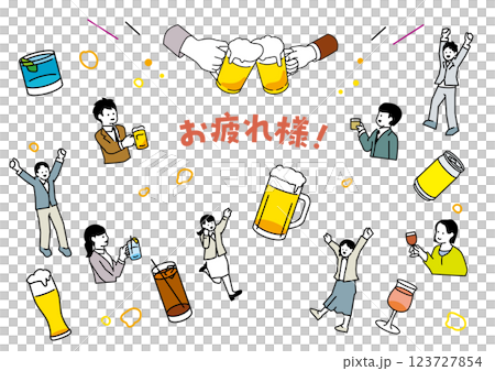 關於飲酒聚會的插圖-好工作版本 123727854
