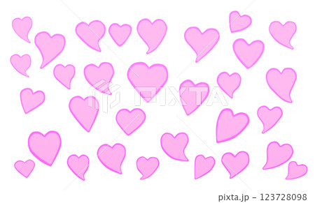 水彩ハートパターン(ピンク) 水彩ハートパターン(ピンク) 123728098