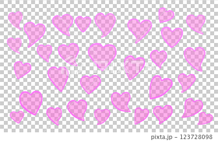 水彩ハートパターン(ピンク) 水彩ハートパターン(ピンク) 123728098