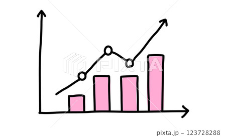 上昇する棒グラフのベクターイラスト 123728288
