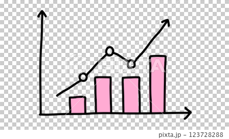 上昇する棒グラフのベクターイラスト 123728288