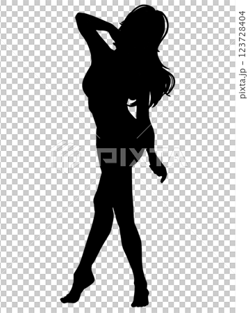 Silhouette woman whole body Silhouette woman whole body 123728404