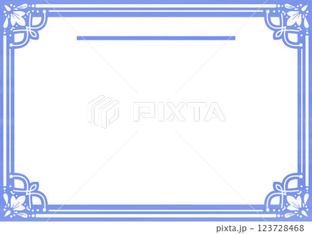 フレーム素材【レター02・ヨコ向き】青 123728468