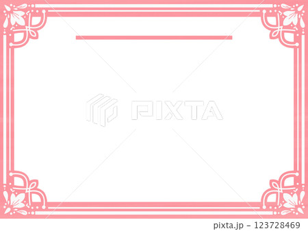 フレーム素材【レター02・ヨコ向き】赤 123728469