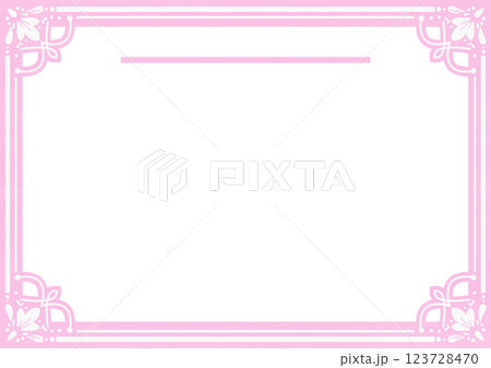 フレーム素材【レター02・ヨコ向き】ピンク 123728470