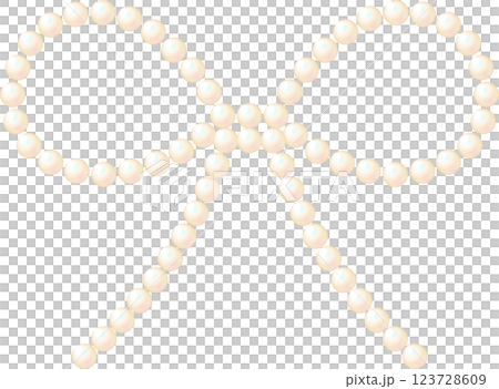 用珍珠插圖製作的緞帶材料 用珍珠插圖製作的緞帶材料 123728609