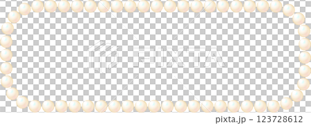 パールのイラストで作られた楕円形のフレーム素材 123728612