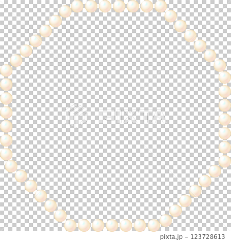 パールのイラストで作られた八角形のフレーム素材 123728613