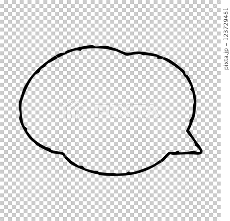 Simple hand-drawn style speech bubble set - monochrome line drawings 123729481