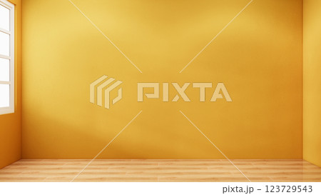 cleaning Interior, yellow Empty room and wooden floor room modern style. 3D rendering 123729543