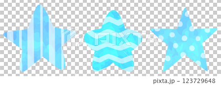 Patterned star illustration set Blue vector material Patterned star illustration set Blue vector material 123729648