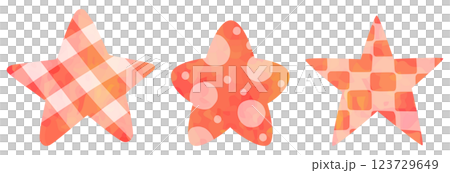Patterned star illustration set Red vector material Patterned star illustration set Red vector material 123729649
