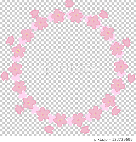 Dot cherry blossom round frame Dot cherry blossom round frame 123729699