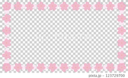 Dot cherry blossom square frame Dot cherry blossom square frame 123729700