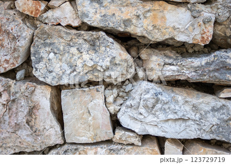 Closeup rocky natural wall texture. For design. Grunge gray banner Closeup rocky natural wall texture. For design. Grunge gray banner 123729719