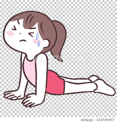 上身堅硬的女人的插圖 上身堅硬的女人的插圖 123730437