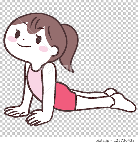 一位女士傾斜上身的插圖 一位女士傾斜上身的插圖 123730438