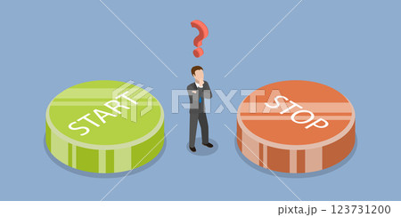 3D Isometric Flat Vector Illustration of Difficult Choice, Dilemma of Making Decision 3D Isometric Flat Vector Illustration of Difficult Choice, Dilemma of Making Decision 123731200