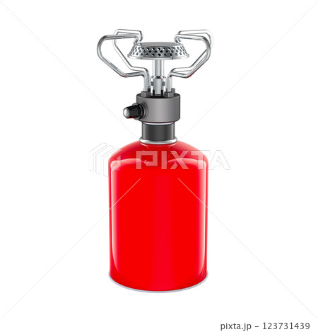 Red Primus Stove, camping stove. 3D rendering 123731439