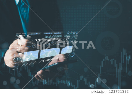 Business online digital market. businessman use graphs report and progress of business and analyze financial,and investment. Use technology to plan strategy to success goals and growth stock. Business online digital market. businessman use graphs report and progress of business and analyze financial,and investment. Use technology to plan strategy to success goals and growth stock. 123731552