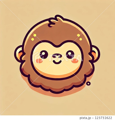 ゴリラ　かわいい　イラスト　動物園 123731622