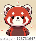 レッサーパンダ　かわいい　イラスト　動物園 123731647