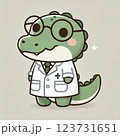 ワニ　かわいい　博士　イラスト　動物 123731651