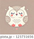 フクロウ　かわいい　イラスト　動物園 123731656