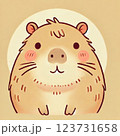 カピバラ　かわいい　イラスト　動物園 123731658
