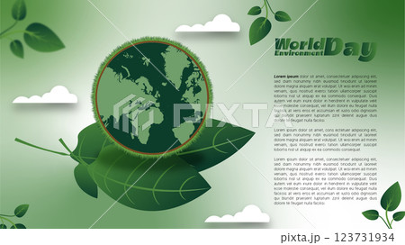 Sustainable Earth Day & World Environment Day Poster - Editable Vector Template for Eco Events 123731934