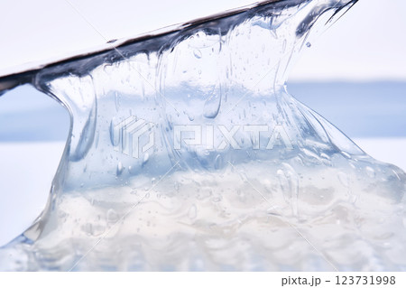 Gel toothpaste on a blue background. 123731998