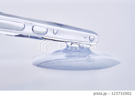 Pipette with delicate blue serum close-up. Pipette with delicate blue serum close-up. 123732002