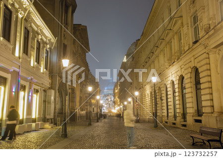 Night Smardan street of Old Town in Bucharest, Romania. Night Smardan street of Old Town in Bucharest, Romania. 123732257