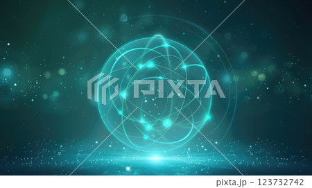 A blue sphere with a lot of dots on it 123732742