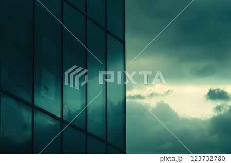 A building with a cloudy sky in the background 123732780