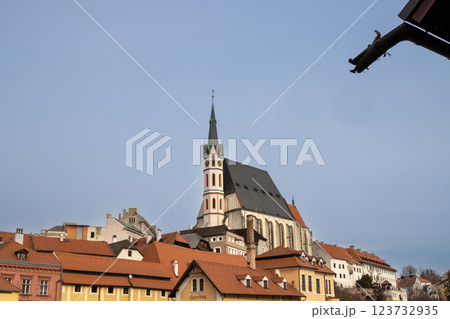 Spout and Saint Vitus Church, Cesky Krumlov, Czechia 123732935