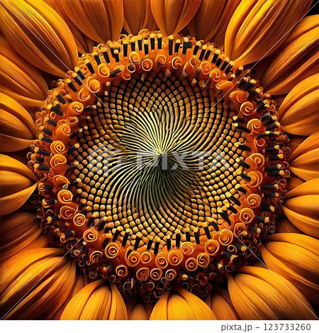 hyperfocused image of a sunflower hyperfocused image of a sunflower 123733260