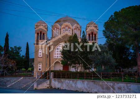 The abandoned Orthodox Church of Saints Sergius and Bacchus in Northern Cyprus. The image captures the region historical heritage and the beauty of its forgotten architecture 123733271