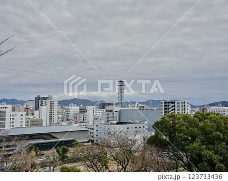 高知市内　高知城から見た高知市 123733436