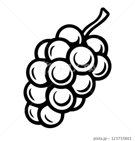 Black and white illustration of grape cluster Black and white illustration of grape cluster 123733601
