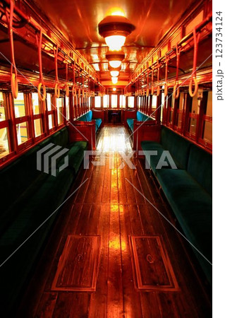 大正生まれ!!『16m級木造ダブルルーフ車体』の電車 ～木の床の車内 123734124