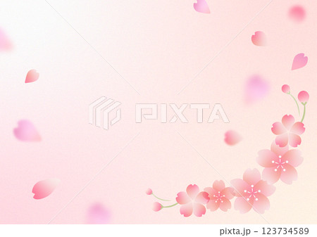 青空に舞う桜の花びら 青空に舞う桜の花びら 123734589