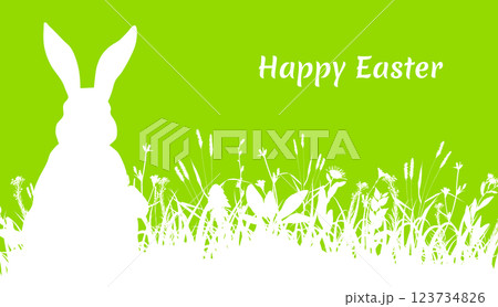 Happy Easter greeting card with Easter bunny 123734826