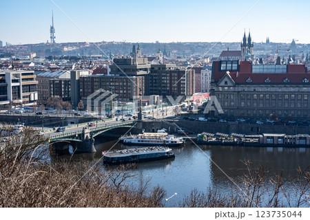 Cityscape view of Prague, capital city of Czech Republic 123735044