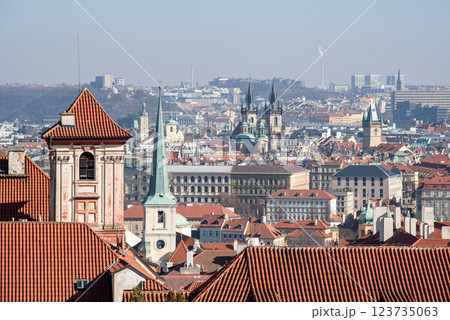 Cityscape view of Prague, capital city of Czech Republic 123735063